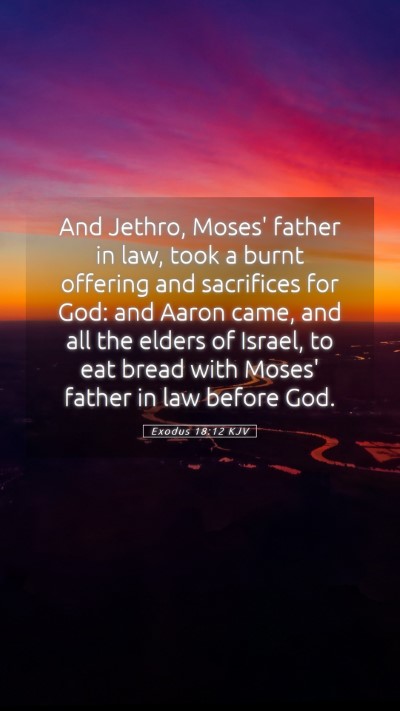 Picture 05 - Exodus 18:12 KJV Mobile Phone Wallpaper - And Jethro, Moses' father in law, took a burnt - Mobile Bible Verse Wallpaper