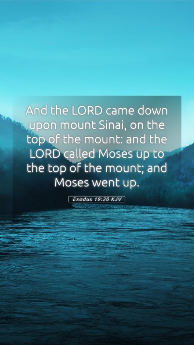 Picture 05 - Exodus 19:20 KJV Mobile Phone Wallpaper - And the LORD came down upon mount Sinai, on the - Mobile Bible Verse Wallpaper