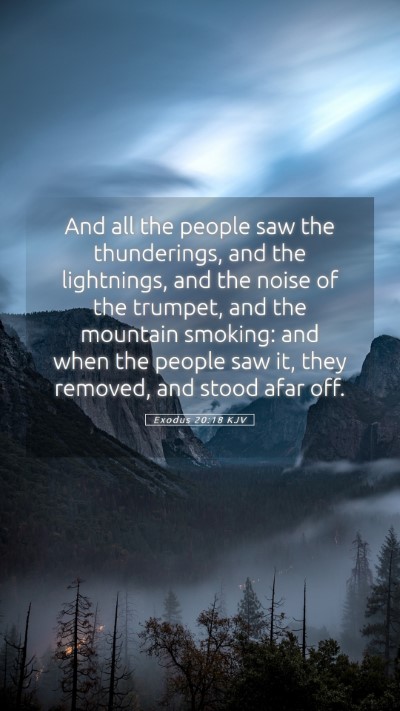 Picture 05 - Exodus 20:18 KJV Mobile Phone Wallpaper - And all the people saw the thunderings, and the - Mobile Bible Verse Wallpaper
