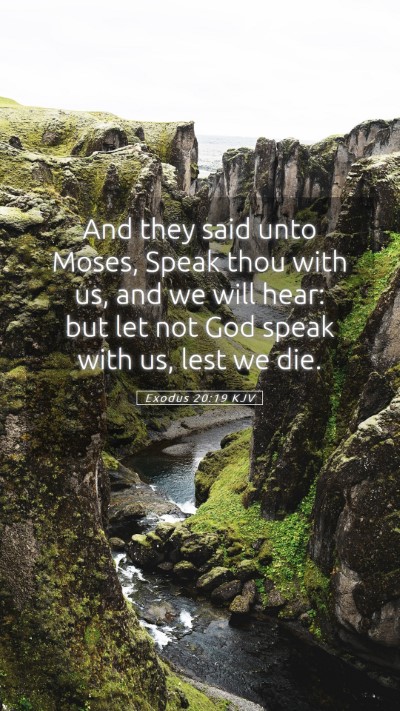 Picture 05 - Exodus 20:19 KJV Mobile Phone Wallpaper - And they said unto Moses, Speak thou with us, and - Mobile Bible Verse Wallpaper