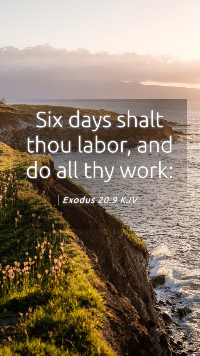 Picture 05 - Exodus 20:9 KJV Mobile Phone Wallpaper - Six days shalt thou labor, and do all thy - Mobile Bible Verse Wallpaper
