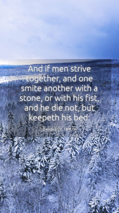 Picture 05 - Exodus 21:18 KJV Mobile Phone Wallpaper - And if men strive together, and one smite another - Mobile Bible Verse Wallpaper