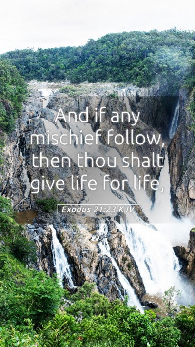 Picture 05 - Exodus 21:23 KJV Mobile Phone Wallpaper - And if any mischief follow, then thou shalt give - Mobile Bible Verse Wallpaper