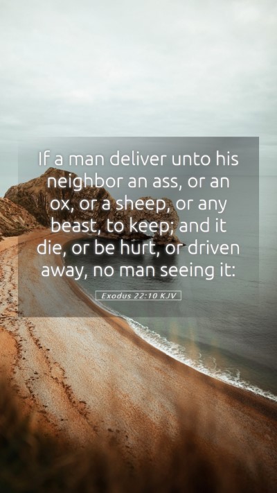 Picture 05 - Exodus 22:10 KJV Mobile Phone Wallpaper - If a man deliver unto his neighbor an ass, or an - Mobile Bible Verse Wallpaper