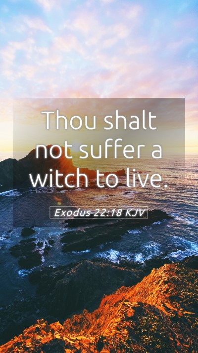 Picture 05 - Exodus 22:18 KJV Mobile Phone Wallpaper - Thou shalt not suffer a witch to - Mobile Bible Verse Wallpaper