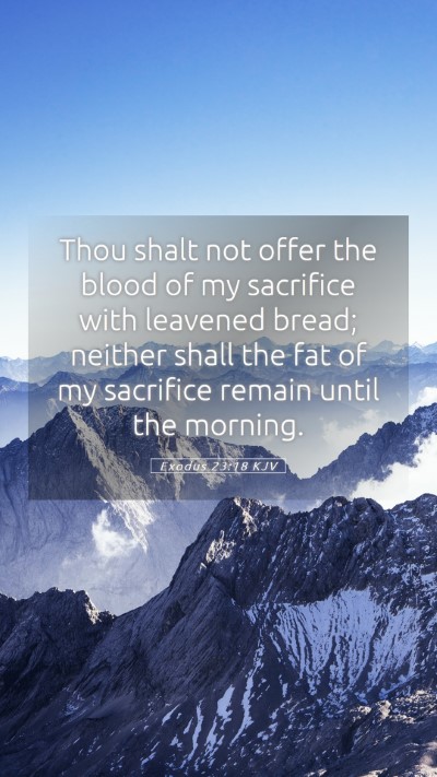 Picture 05 - Exodus 23:18 KJV Mobile Phone Wallpaper - Thou shalt not offer the blood of my sacrifice - Mobile Bible Verse Wallpaper
