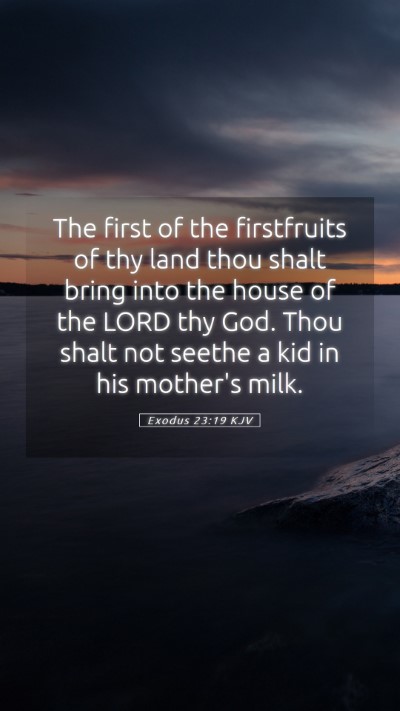Picture 05 - Exodus 23:19 KJV Mobile Phone Wallpaper - The first of the firstfruits of thy land thou - Mobile Bible Verse Wallpaper