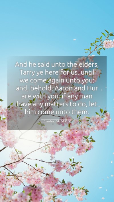 Picture 05 - Exodus 24:14 KJV Mobile Phone Wallpaper - And he said unto the elders, Tarry ye here for - Mobile Bible Verse Wallpaper
