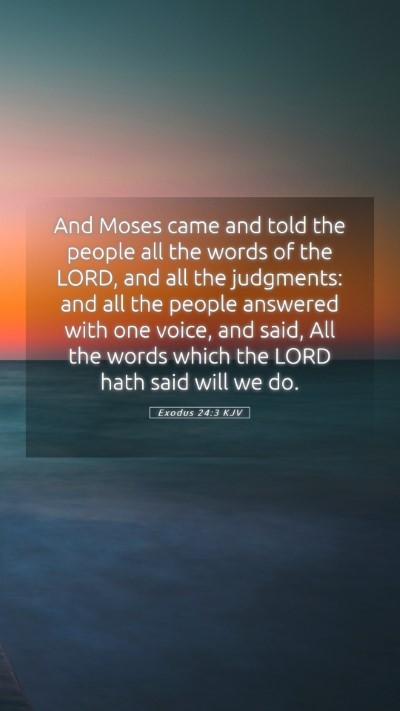 Picture 05 - Exodus 24:3 KJV Mobile Phone Wallpaper - And Moses came and told the people all the words - Mobile Bible Verse Wallpaper