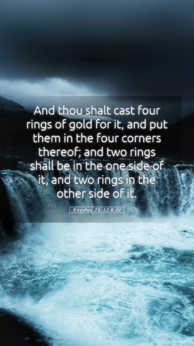 Picture 05 - Exodus 25:12 KJV Mobile Phone Wallpaper - And thou shalt cast four rings of gold for it, - Mobile Bible Verse Wallpaper