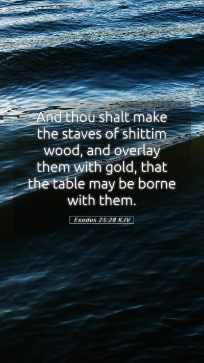 Picture 05 - Exodus 25:28 KJV Mobile Phone Wallpaper - And thou shalt make the staves of shittim wood, - Mobile Bible Verse Wallpaper