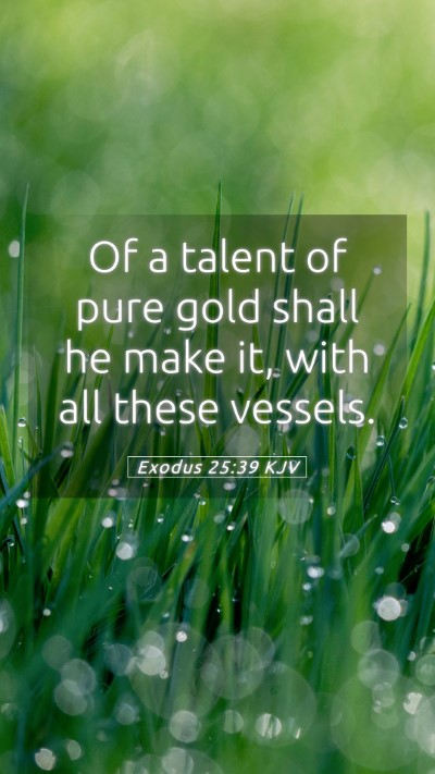 Picture 05 - Exodus 25:39 KJV Mobile Phone Wallpaper - Of a talent of pure gold shall he make it, with - Mobile Bible Verse Wallpaper