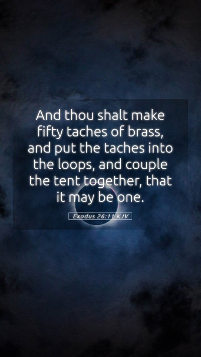 Picture 05 - Exodus 26:11 KJV Mobile Phone Wallpaper - And thou shalt make fifty taches of brass, and - Mobile Bible Verse Wallpaper