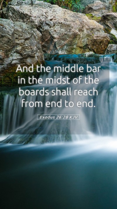 Picture 05 - Exodus 26:28 KJV Mobile Phone Wallpaper - And the middle bar in the midst of the boards - Mobile Bible Verse Wallpaper