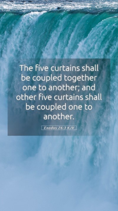 Picture 05 - Exodus 26:3 KJV Mobile Phone Wallpaper - The five curtains shall be coupled together one - Mobile Bible Verse Wallpaper