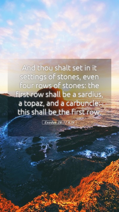 Picture 05 - Exodus 28:17 KJV Mobile Phone Wallpaper - And thou shalt set in it settings of stones, even - Mobile Bible Verse Wallpaper