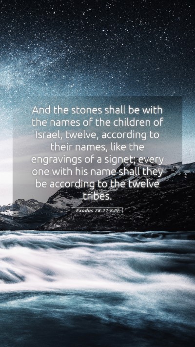 Picture 05 - Exodus 28:21 KJV Mobile Phone Wallpaper - And the stones shall be with the names of the - Mobile Bible Verse Wallpaper
