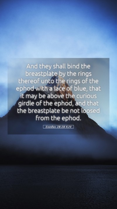 Picture 05 - Exodus 28:28 KJV Mobile Phone Wallpaper - And they shall bind the breastplate by the rings - Mobile Bible Verse Wallpaper