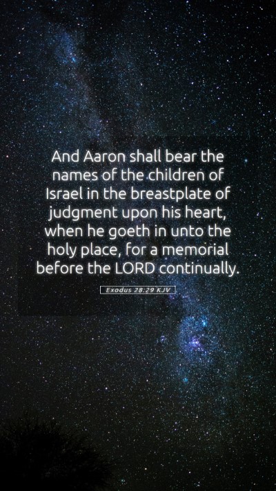 Picture 05 - Exodus 28:29 KJV Mobile Phone Wallpaper - And Aaron shall bear the names of the children of - Mobile Bible Verse Wallpaper