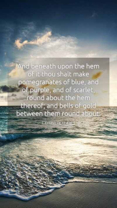 Picture 05 - Exodus 28:33 KJV Mobile Phone Wallpaper - And beneath upon the hem of it thou shalt make - Mobile Bible Verse Wallpaper