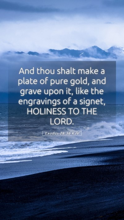 Picture 05 - Exodus 28:36 KJV Mobile Phone Wallpaper - And thou shalt make a plate of pure gold, and - Mobile Bible Verse Wallpaper