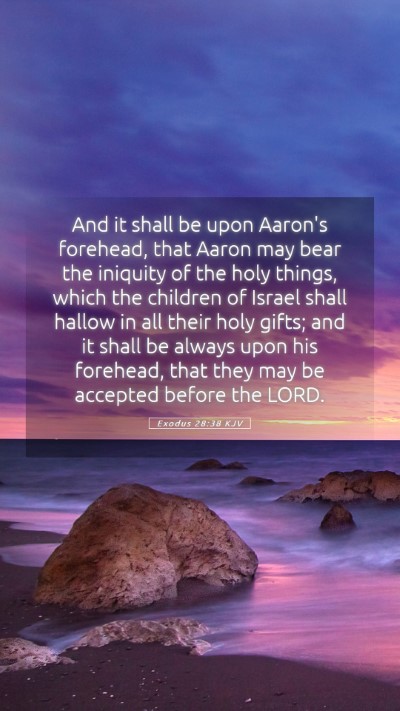 Picture 05 - Exodus 28:38 KJV Mobile Phone Wallpaper - And it shall be upon Aaron's forehead, that Aaron - Mobile Bible Verse Wallpaper