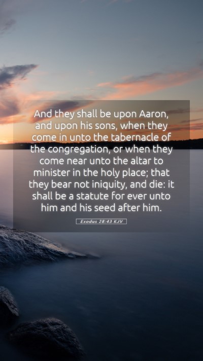 Picture 05 - Exodus 28:43 KJV Mobile Phone Wallpaper - And they shall be upon Aaron, and upon his sons, - Mobile Bible Verse Wallpaper