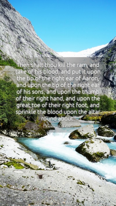 Picture 05 - Exodus 29:20 KJV Mobile Phone Wallpaper - Then shalt thou kill the ram, and take of his - Mobile Bible Verse Wallpaper