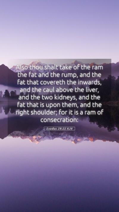 Picture 05 - Exodus 29:22 KJV Mobile Phone Wallpaper - Also thou shalt take of the ram the fat and the - Mobile Bible Verse Wallpaper