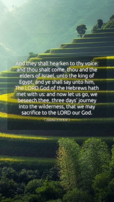 Picture 05 - Exodus 3:18 KJV Mobile Phone Wallpaper - And they shall hearken to thy voice: and thou - Mobile Bible Verse Wallpaper