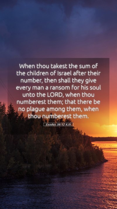 Picture 05 - Exodus 30:12 KJV Mobile Phone Wallpaper - When thou takest the sum of the children of - Mobile Bible Verse Wallpaper
