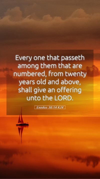 Picture 05 - Exodus 30:14 KJV Mobile Phone Wallpaper - Every one that passeth among them that are - Mobile Bible Verse Wallpaper