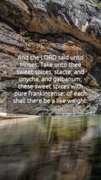 Picture 05 - Exodus 30:34 KJV Mobile Phone Wallpaper - And the LORD said unto Moses, Take unto thee - Mobile Bible Verse Wallpaper
