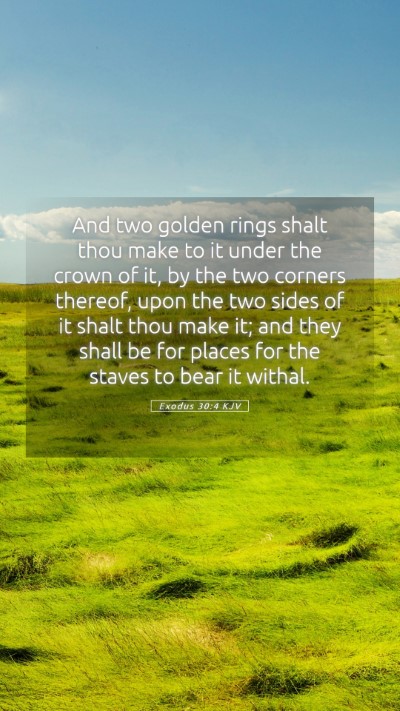 Picture 05 - Exodus 30:4 KJV Mobile Phone Wallpaper - And two golden rings shalt thou make to it under - Mobile Bible Verse Wallpaper