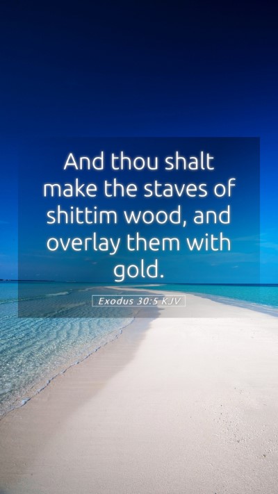 Picture 05 - Exodus 30:5 KJV Mobile Phone Wallpaper - And thou shalt make the staves of shittim wood, - Mobile Bible Verse Wallpaper