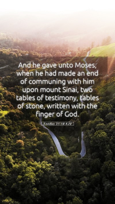Picture 05 - Exodus 31:18 KJV Mobile Phone Wallpaper - And he gave unto Moses, when he had made an end - Mobile Bible Verse Wallpaper
