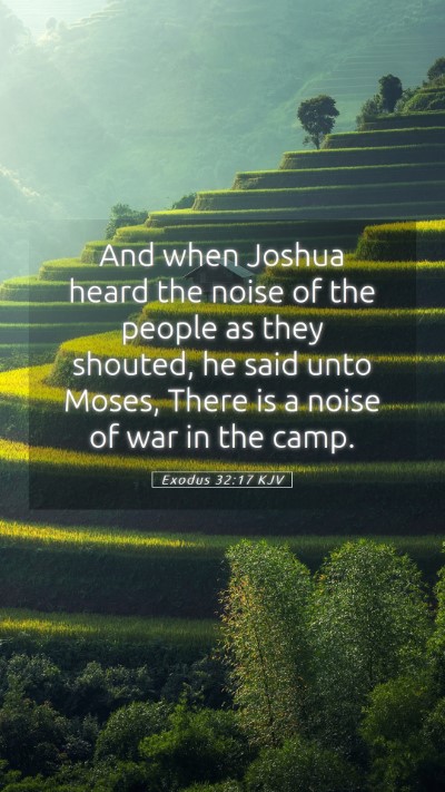 Picture 05 - Exodus 32:17 KJV Mobile Phone Wallpaper - And when Joshua heard the noise of the people as - Mobile Bible Verse Wallpaper