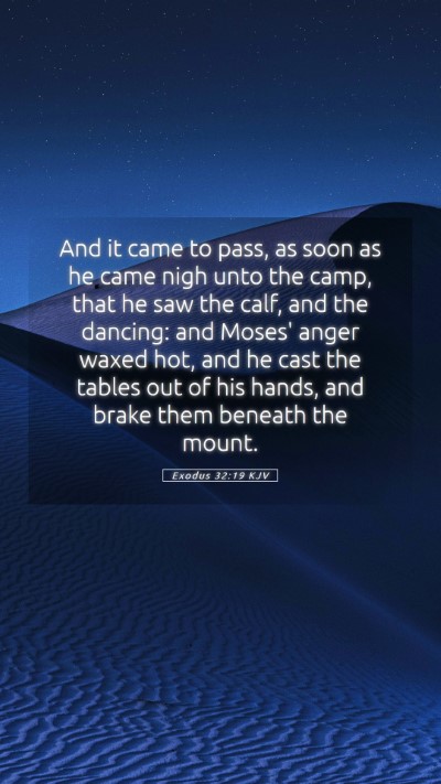 Picture 05 - Exodus 32:19 KJV Mobile Phone Wallpaper - And it came to pass, as soon as he came nigh unto - Mobile Bible Verse Wallpaper