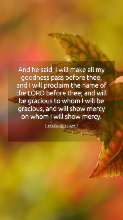 Picture 05 - Exodus 33:19 KJV Mobile Phone Wallpaper - And he said, I will make all my goodness pass - Mobile Bible Verse Wallpaper