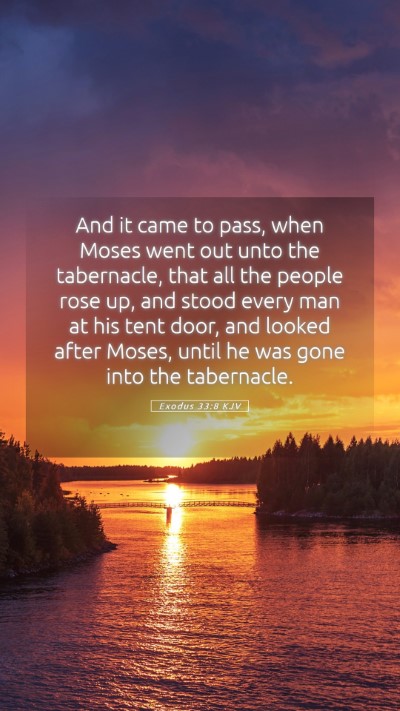 Picture 05 - Exodus 33:8 KJV Mobile Phone Wallpaper - And it came to pass, when Moses went out unto the - Mobile Bible Verse Wallpaper