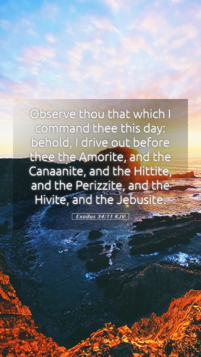 Picture 05 - Exodus 34:11 KJV Mobile Phone Wallpaper - Observe thou that which I command thee this day: - Mobile Bible Verse Wallpaper