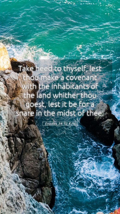 Picture 05 - Exodus 34:12 KJV Mobile Phone Wallpaper - Take heed to thyself, lest thou make a covenant - Mobile Bible Verse Wallpaper