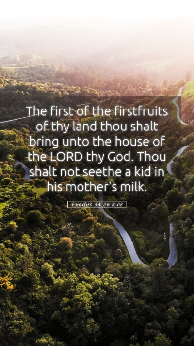 Picture 05 - Exodus 34:26 KJV Mobile Phone Wallpaper - The first of the firstfruits of thy land thou - Mobile Bible Verse Wallpaper