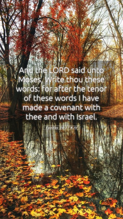 Picture 05 - Exodus 34:27 KJV Mobile Phone Wallpaper - And the LORD said unto Moses, Write thou these - Mobile Bible Verse Wallpaper