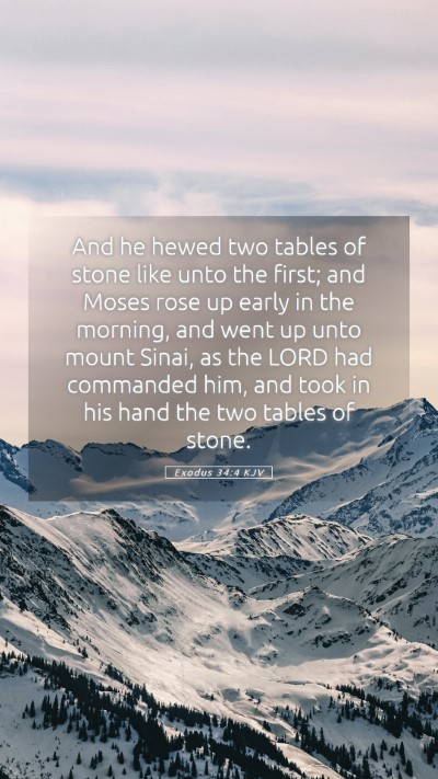 Picture 05 - Exodus 34:4 KJV Mobile Phone Wallpaper - And he hewed two tables of stone like unto the - Mobile Bible Verse Wallpaper