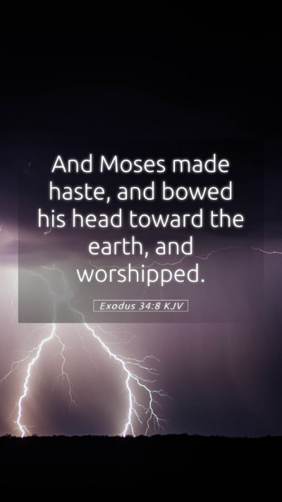 Picture 05 - Exodus 34:8 KJV Mobile Phone Wallpaper - And Moses made haste, and bowed his head toward - Mobile Bible Verse Wallpaper