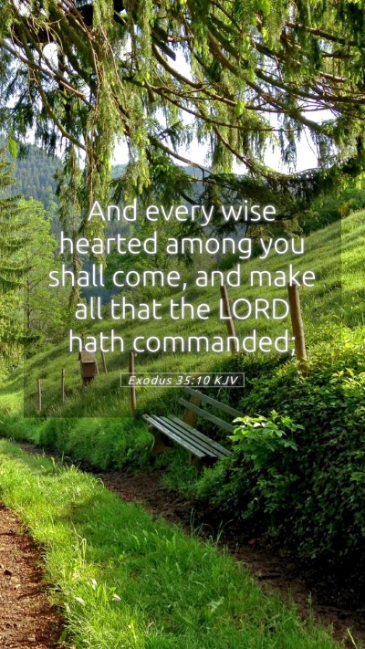 Picture 05 - Exodus 35:10 KJV Mobile Phone Wallpaper - And every wise hearted among you shall come, and - Mobile Bible Verse Wallpaper
