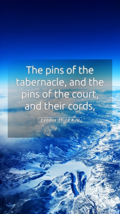 Picture 05 - Exodus 35:18 KJV Mobile Phone Wallpaper - The pins of the tabernacle, and the pins of the - Mobile Bible Verse Wallpaper