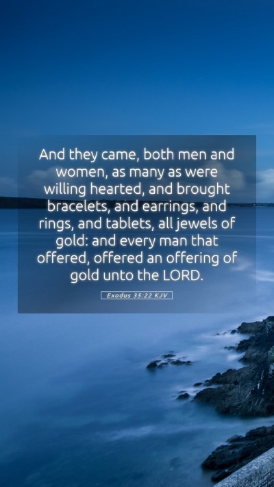 Picture 05 - Exodus 35:22 KJV Mobile Phone Wallpaper - And they came, both men and women, as many as - Mobile Bible Verse Wallpaper
