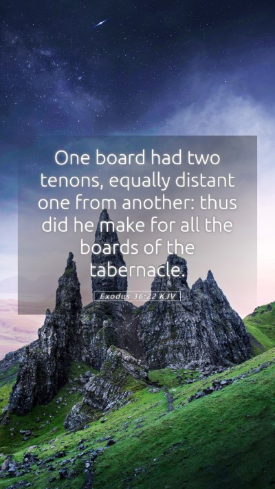 Picture 05 - Exodus 36:22 KJV Mobile Phone Wallpaper - One board had two tenons, equally distant one - Mobile Bible Verse Wallpaper